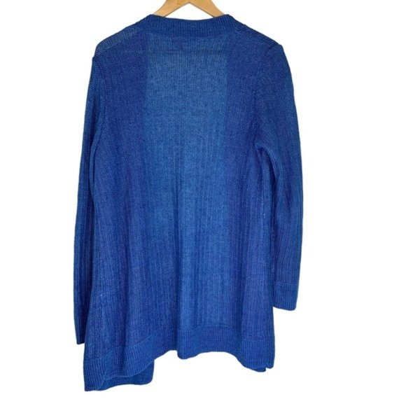Talbots Linen Blue Knit Open Front Cardigan - Picture 4 of 4